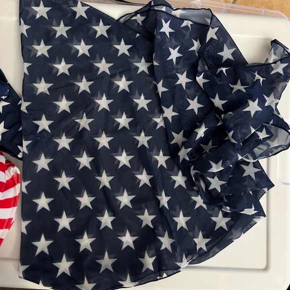 3pc Patriotic Striped Star Push Up Bikini Set with Sarong - Picture 8 of 14